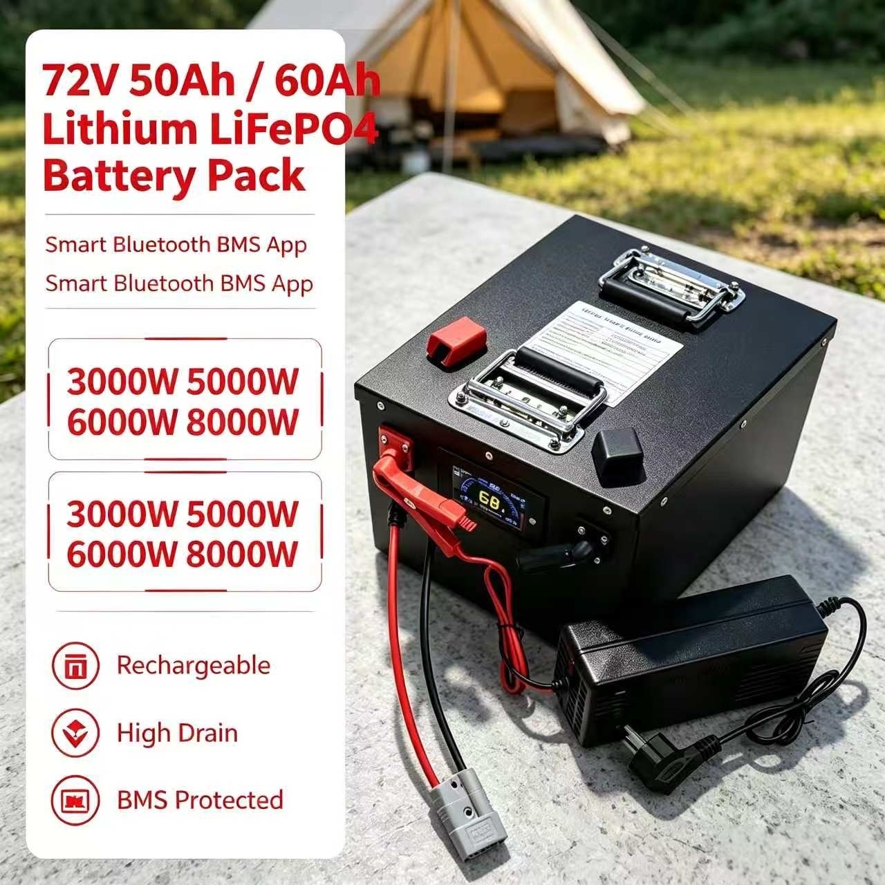72V 60Ah Lifepo4 Battery Pack - 72V 50Ah, 50A, 60Ah, 60Ah, 60A